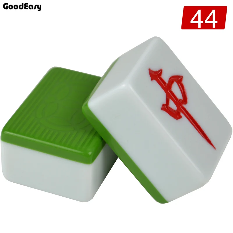 Green44 JIESITE высокое качество Путешествия Набор для игры в маджонг игры домашние игры маджонг плитки китайский смешной семейный стол настольная игра - Цвет: Green44