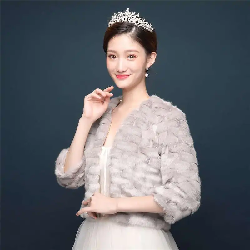 Faux Fur Coat Bride Shawl Autumn And Winter Models Wedding Accessories Long Sleeved Dresses Hair | Свадьбы и торжества