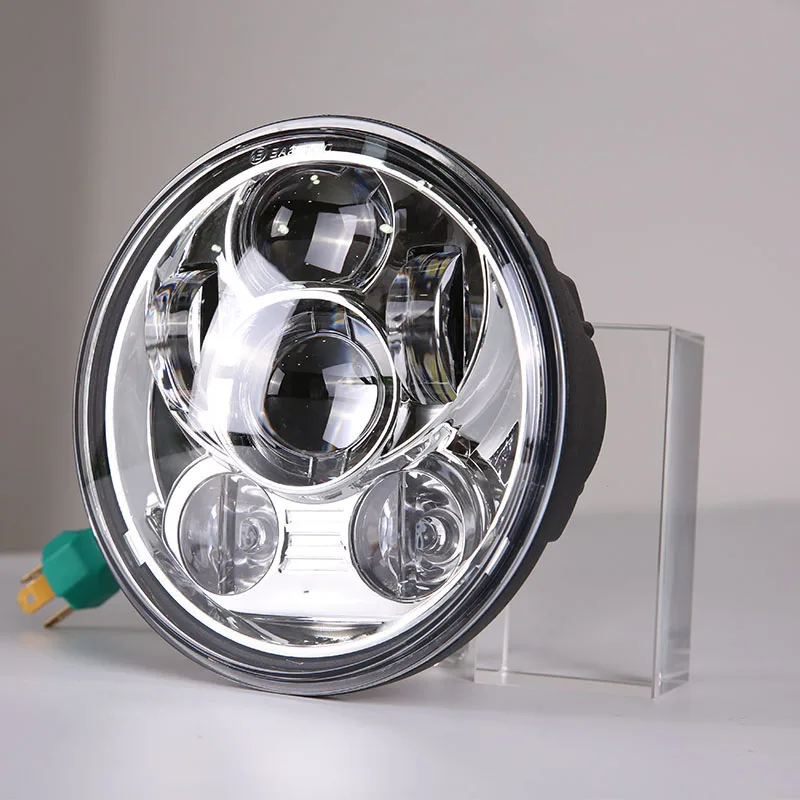 7 inch Round Projector Headlight Black Chrome 45W High Low Beam for Jeep Wrangler JK TJ Offroad 4x4 Lada Niva E091 | Автомобили и