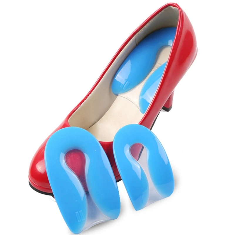 

Sell at a loss! 1 Pair Heel Pads Massage High Heel Pain Relief Silicone Protector U Shape Insert 30-45 Size Shoe Cushion