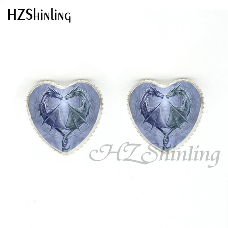 Новинка HER-006 серьги-гвоздики В Форме Старинной пары с сердцем и драконами ручной