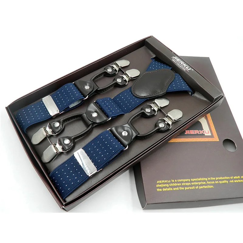 Винтажные повседневные подтяжки с 6 зажимами для мужчин свадебные подтяжки|suspender