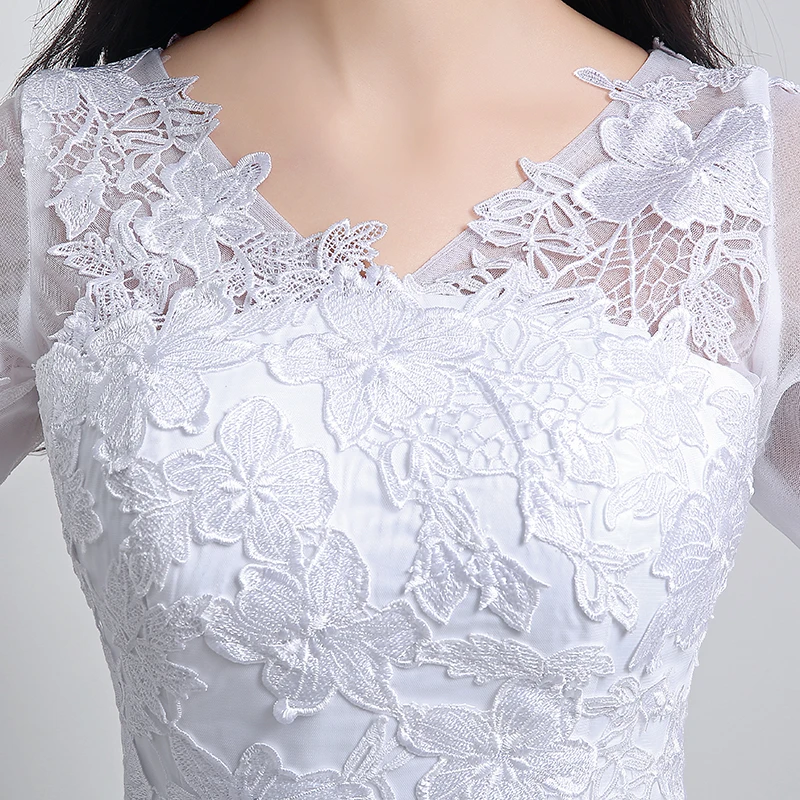 Forevergracedress белые короткие свадебное платье линии Кружева Тюль одежда с длинным