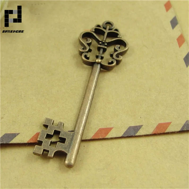 BASEHOME 10 шт./лот 59x18 мм винтажные подвески в виде ключа стиле ретро для изготовления