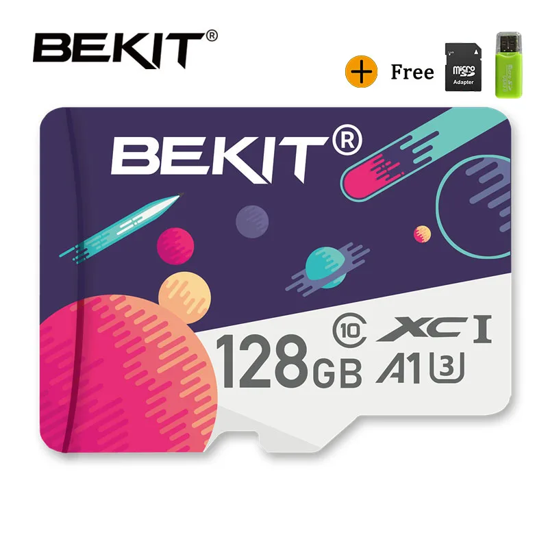 SA-128GB Bekit картой Micro SD объемом 16 Гб оперативной памяти, 32 Гб встроенной памяти, 64 ГБ 128 ГБ 256 Class10 TF карты A1 UHS-3 80 МБ/с. памяти microsd карты для samrtphone и настольный ПК - Емкость: SA-128GB