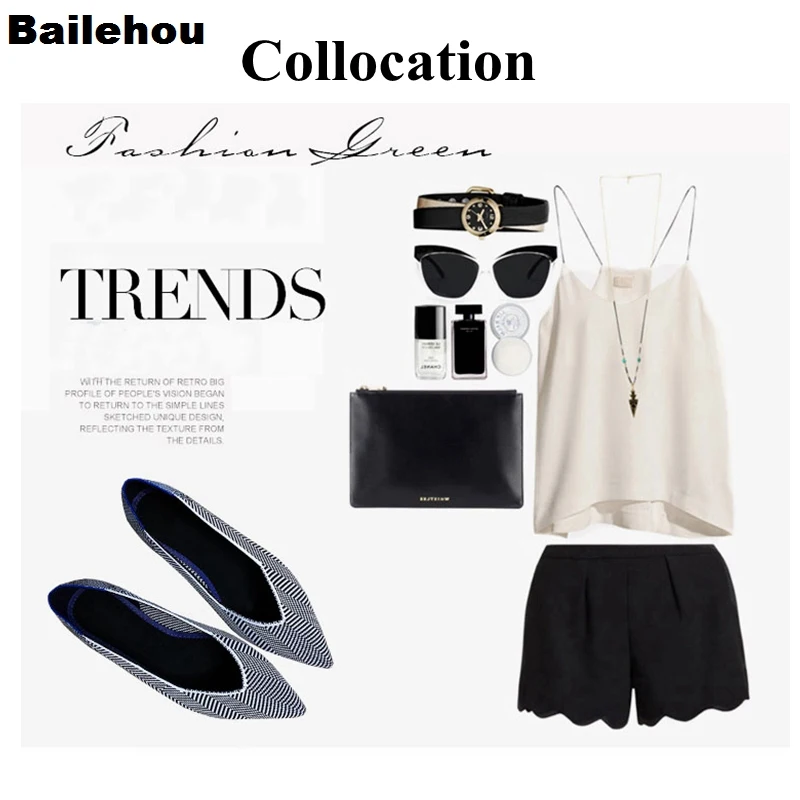 Bailehou/Женская обувь на плоской подошве Сезон весна Лоферы без застежки с острым