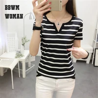 2018 summer clothes women new stripes super fire t shirt short sleeved female tee shirt m 2xl size lady tops zo422