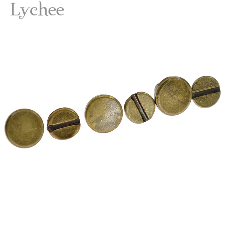 Lychee 20 шт. 5 мм/6 мм/8 мм винтовые заклепки из твердой латуни металлические заклёпки