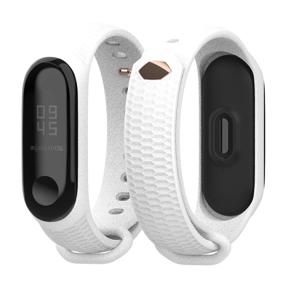 Спортивный силиконовый ремешок mi jobs с бриллиантовой пряжкой и сотами для Xiao mi Band 4 3, умный браслет, браслет mi band 4 3, аксессуары