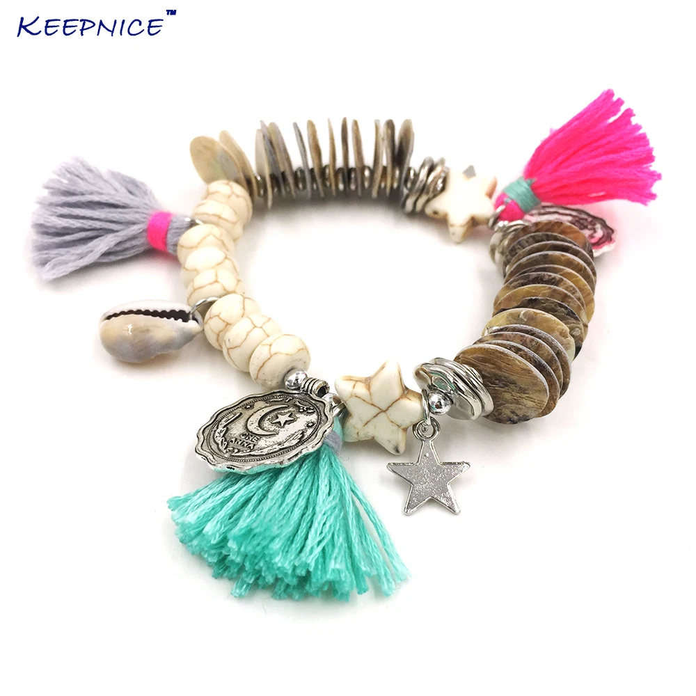 Новые браслеты в богемном стиле бохо для женщин пляжные с разноцветными