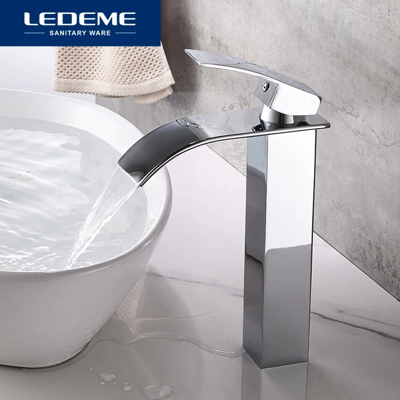 Медный смеситель для ванной LEDEME с одной ручкой кран горячей и холодной воды