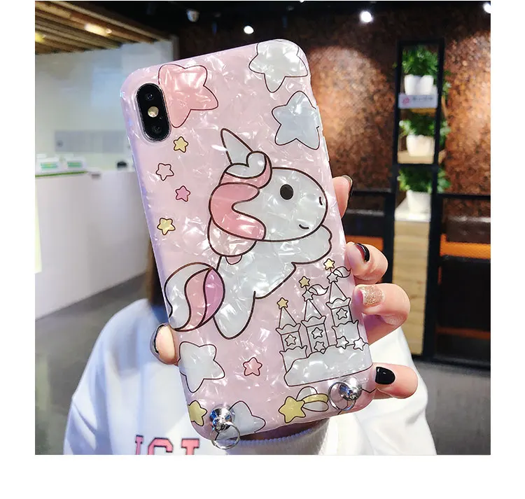 Для iPhone xs max чехол с единорогом мягкий блестящий для X 6 6s plus телефон fundas iphone 8 7plus +