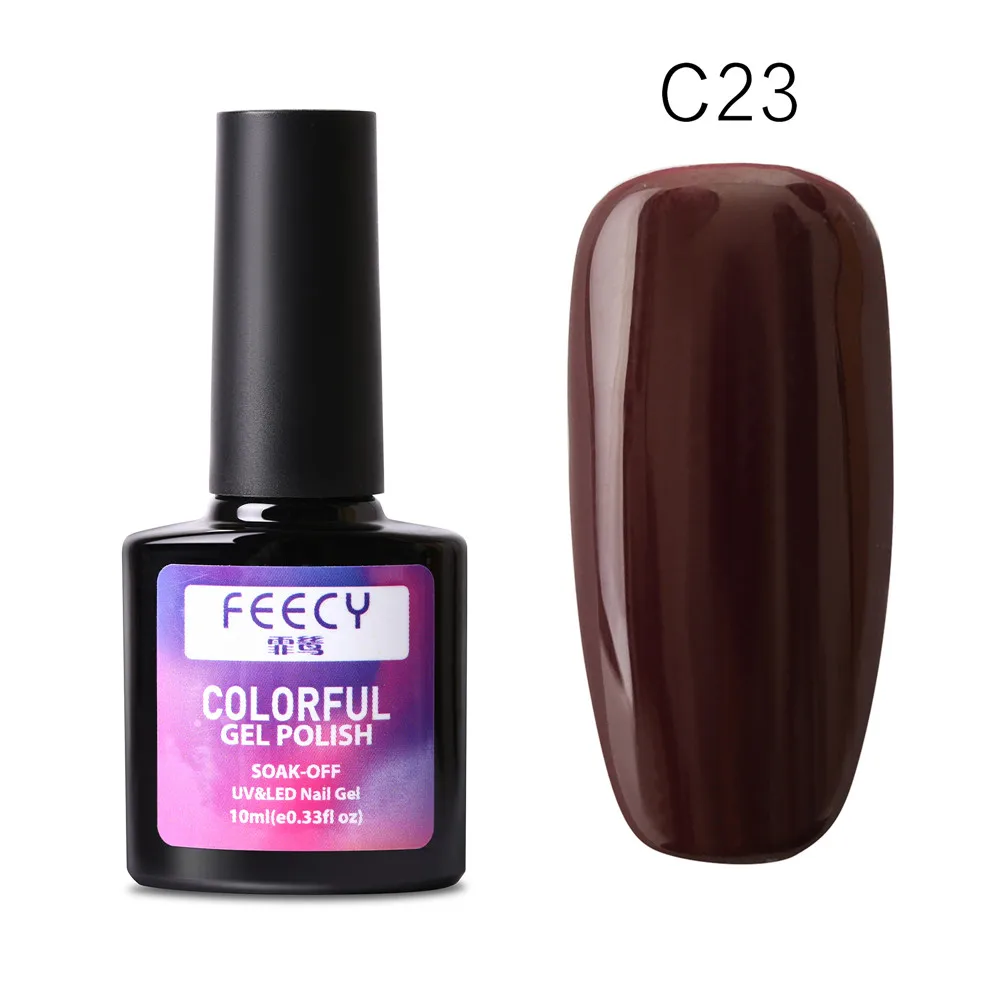 Feecy C23 Художественный Гель-лак для ногтей 10 мл гель УФ светодиодный Гель-лак замачиваемый лак для ногтей основа верхнее покрытие гель-краска DIY Дизайн ногтей маникюр Гель-лак - Цвет: Feecy C23