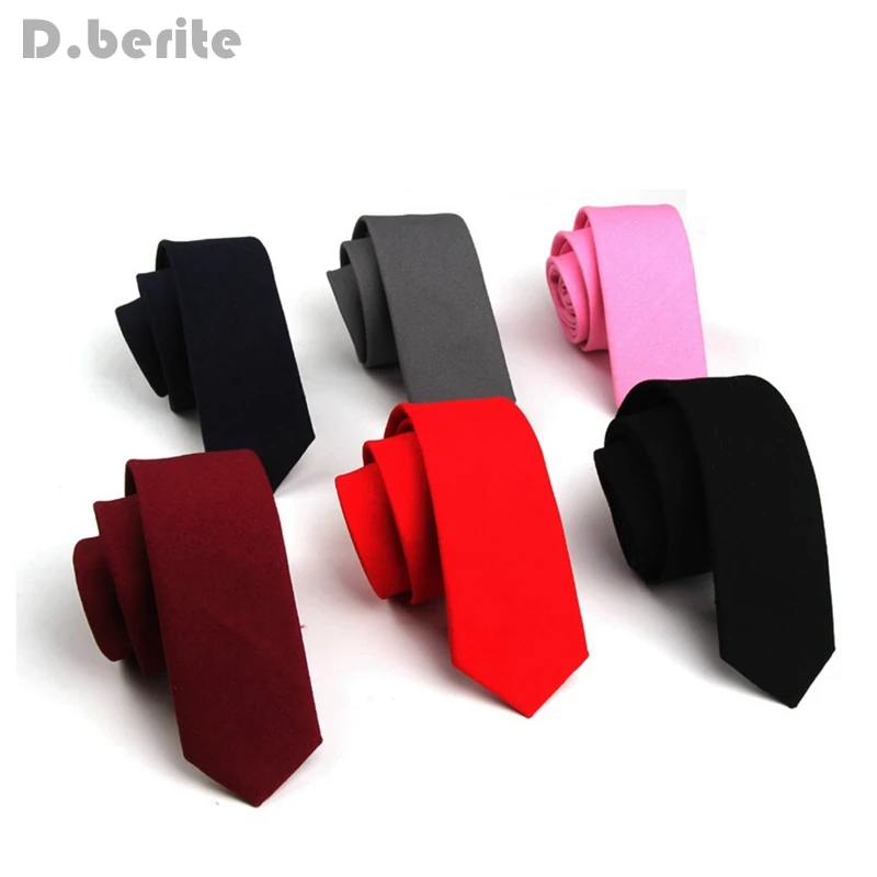 

New Men's Cotton Solid Classical Narrow Slim Skinny Neck Tie 5cm Width Groom Wedding Party Business Necktie SK701-SK710