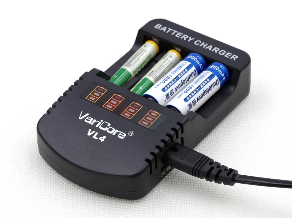 Новинка varicore vl4 многофункциональное зарядное устройство 1,48 V-1,5 V никель-металл hydride AA/AAA 9 V зарядное устройство постоянного тока 12 V 1A. Переменного тока