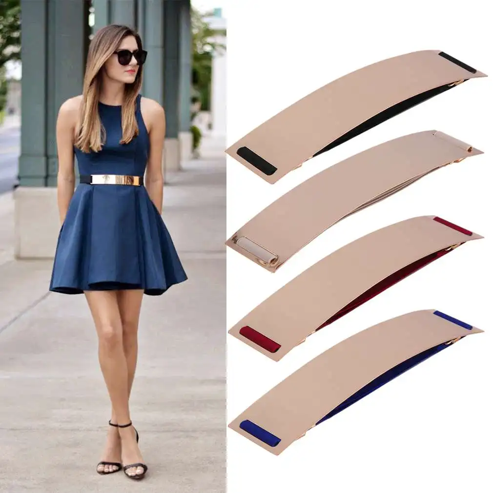 

Women Metal Bling Mirror Plate Waist Belt Stretch Elastic Wide Band Waistband for Women Female Dress T-shirt Accessories 2020