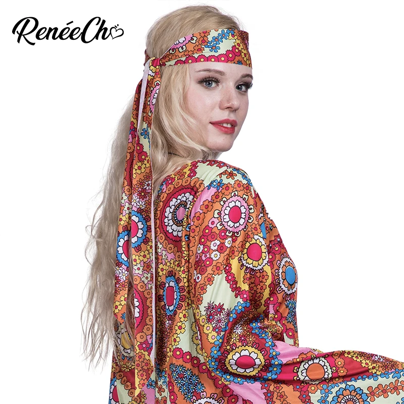 Женский костюм для Хэллоуина Feelin Groovy дискотеки взрослых Костюм хиппи вечеринки