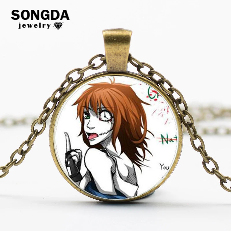 Длинное ожерелье SONGDA в стиле аниме жуткий Джефф убийца с кабошоном 4 стилях