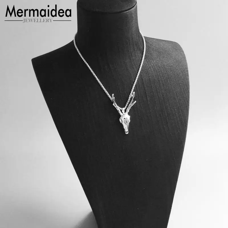 Steampunk Antlers Pendants Fashion Jewelry silver plated Punk Gift For Women Men Boy Girls Fit Necklace 2020 New | Украшения и