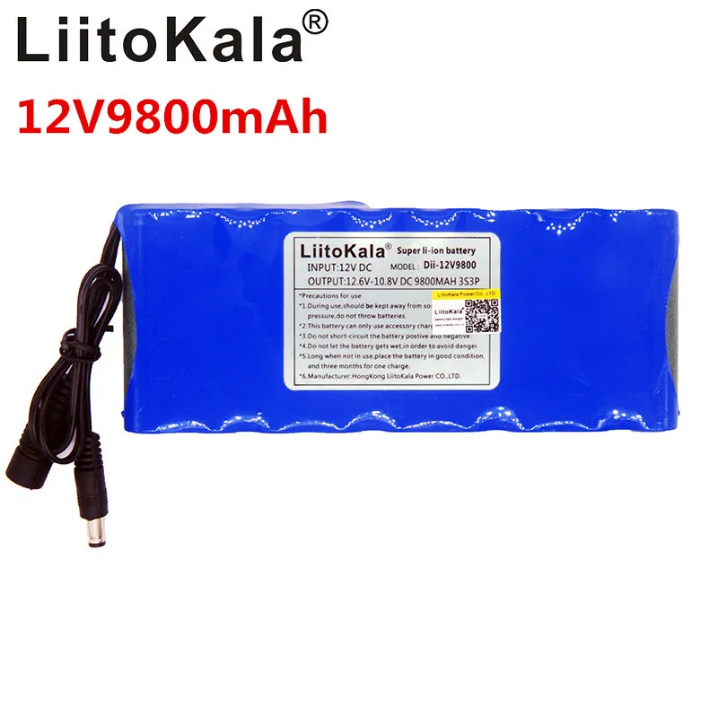 Liitokala 12 v 9800 mAh перезаряжаемая литиевая батарея 3S3P Конденсатор DC монитор камеры CCTV