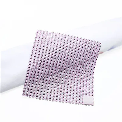 pink PF 10 шт. площадь кольца для салфеток для свадьбы фестиваль украшения Пластик стул пряжки Стол красочный орнамент с алмазной пряжкой - Цвет: pink