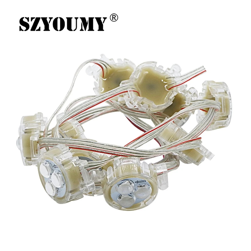 

SZYOUMY DC12V LED Module Exposed Point Light 3 leds 5050 SMD RGB Waterproof IP67 30mm diameter White/Blue/Green/Red