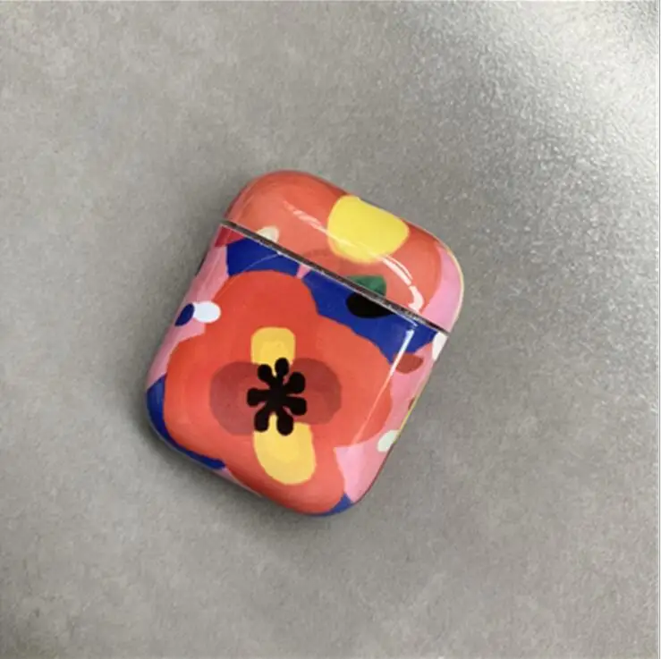 Роскошный Твердый чехол с мраморным цветком для Airpods 1 2nd чехол Bluetooth беспроводной чехол для наушников Защитный чехол для зарядного устройства
