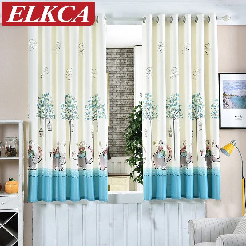 Современные шторы с принтом для гостиной Короткие Занавески кухни Мультяшные