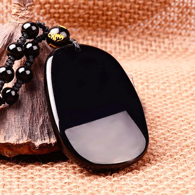 Прямая поставка натуральная Подвеска из черного обсина диадиана ручная резьба