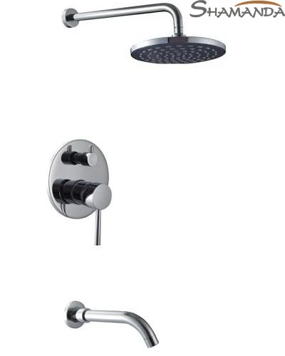 Free Shipping Brass Chrome In Wall Mounted Shower Set Faucet Bath and Mixer With 8 Inch Rainfall 17518 | Обустройство дома