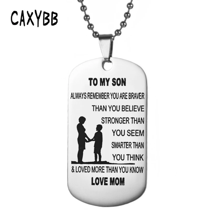 Мужское ожерелье Caxybb TO MY SON из нержавеющей стали с гравировкой в виде собачек