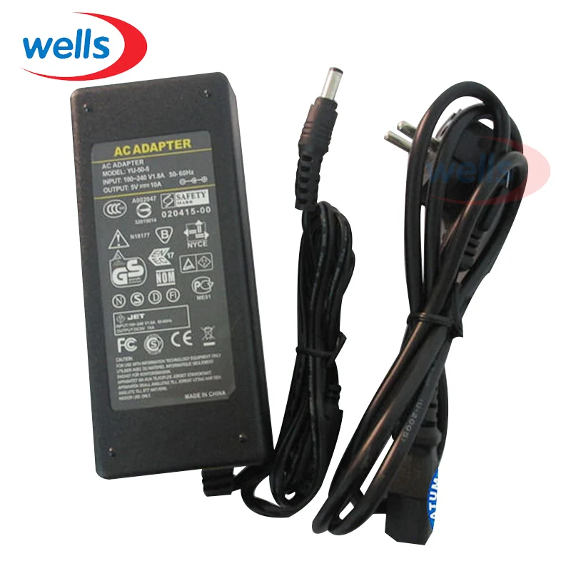 5V 10A LED Power Supply For WS2812B WS2811 LPD8806 WS2801 LED Strip Light Switching Adapter AC to DC 50W Lighting Transformers