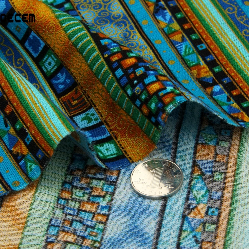 Африканский Стиль хлопок белье Ткань полосы шаблон метр для Скатерти Постельные