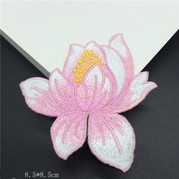 9 видов конструкций цветы лотоса железные нашивки одежда аппликация вышивка