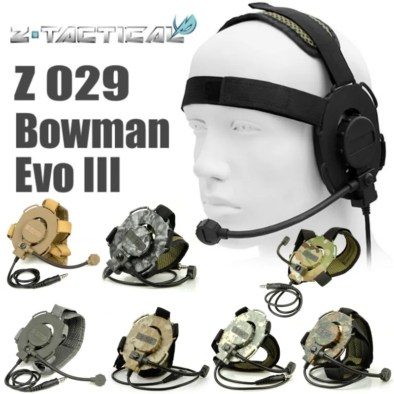 Z Тактический Bowman Evo III гарнитура Softair военные наушники Ztac Airsoft гарнитуры Z029