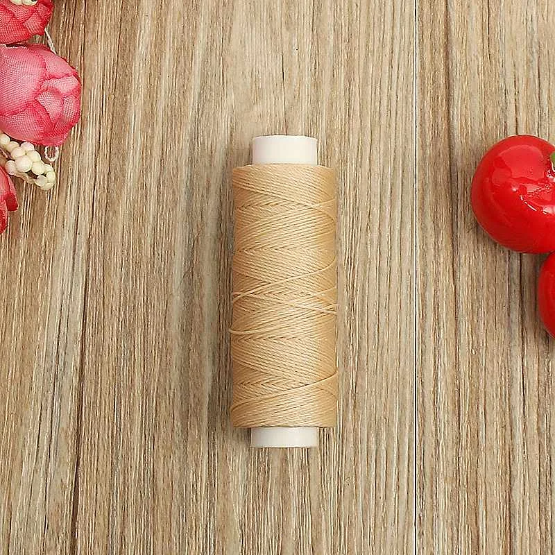 Champange Прочный 50 метров 0,45 мм кожаный шнур для шитья вощеная нить для DIY инструмент для рукоделия ручная строчка многоцветная нить для шитья - Цвет: Champange