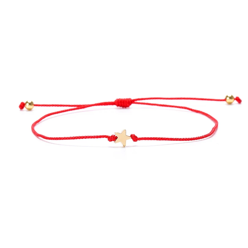 5pcs/Lot Adjustable Rope Golden Star Bracelet Men Women Kids Gift Red String His and Her Couple Braided Jewelry | Украшения и