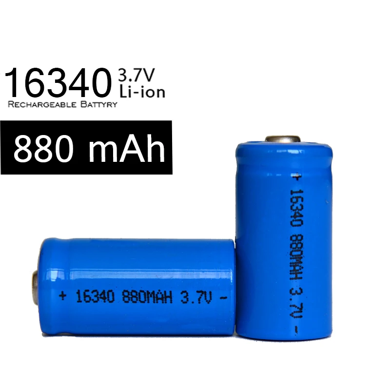 Новинка 4 шт./лот ICR123A батарея 3 7 v 880mah 16340 аккумуляторная синяя литий ионная