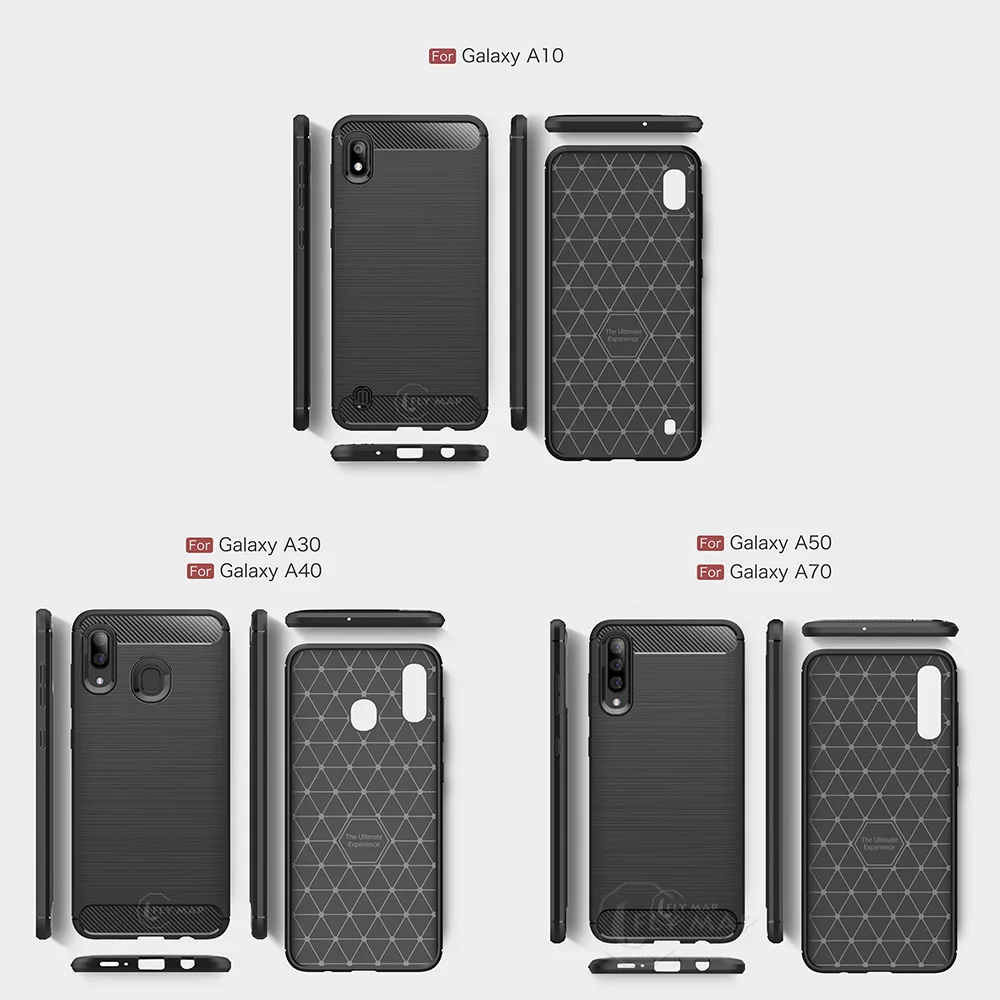 Силиконовый мягкий чехол для SAMSUNG Galaxy A50 A70 A10 A30 A40 Carbon Fibe телефона A 70 50 40 30 10 из ТПУ |