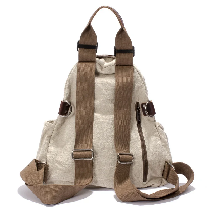 Для женщин большой Винтаж Холст Рюкзак Multi сумка белый хлопок ткань Bagpack женщина