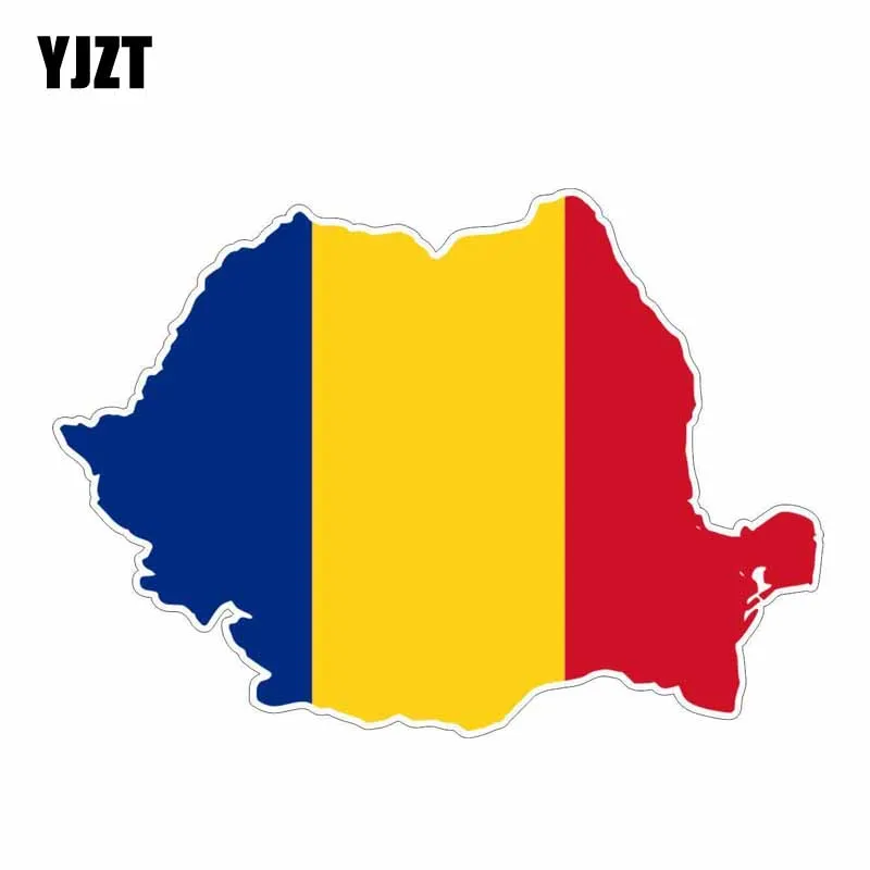

YJZT 14,4 см * 10 см креативная карта Румынии флаг Автомобильная Наклейка автостайлинг 6-0605