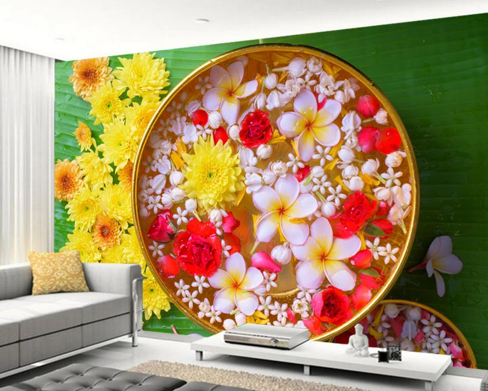 Тюльпаны деревянные розовые цветы фото обои гостиная ТВ Диван стена спальня