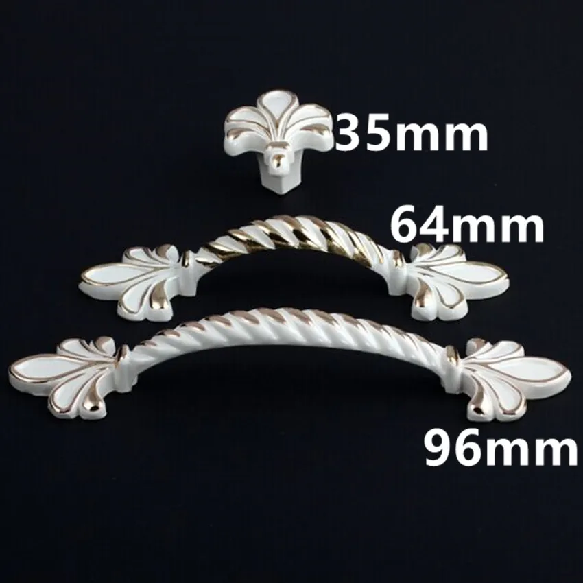 

Европейские модные ручки для мебели цвета слоновой кости, 96 мм, ручка для двери шкафа 64 мм, золотая ручка для шкафа