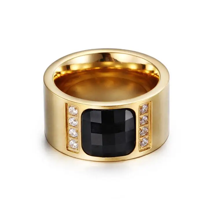 12 мм модное Золотое титановое кольцо из нержавеющей стали белого синего черного