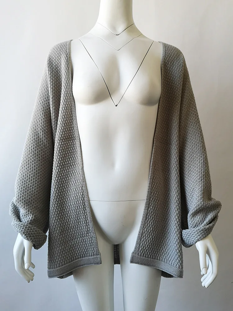 Hot 2018 Winter Autumn Women v-neck sweater loose bat sleeve cardigan sweaters Womens Knitted Female pull cardigans |