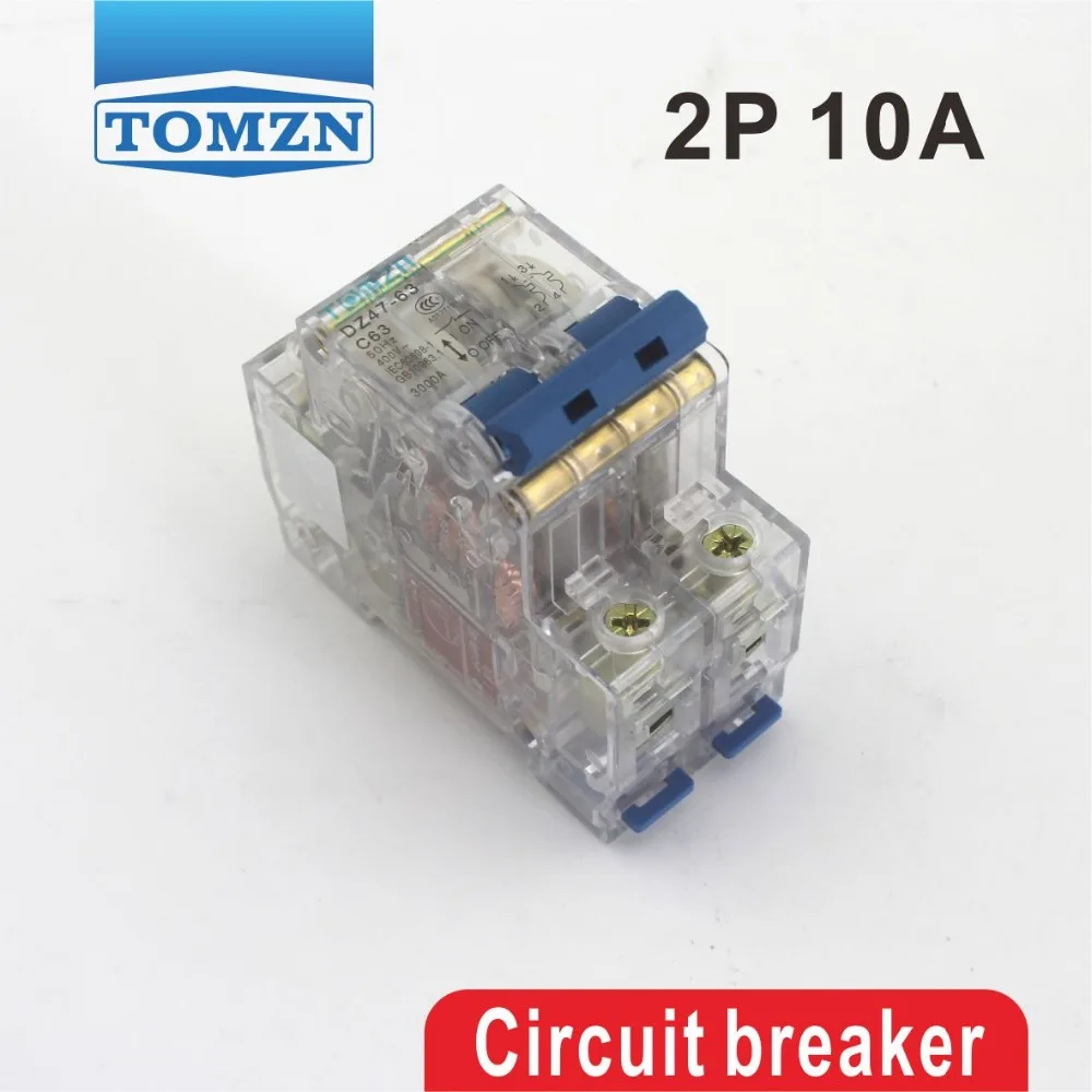 

2P 10A Transparent case Mini Circuit breaker MCB DP