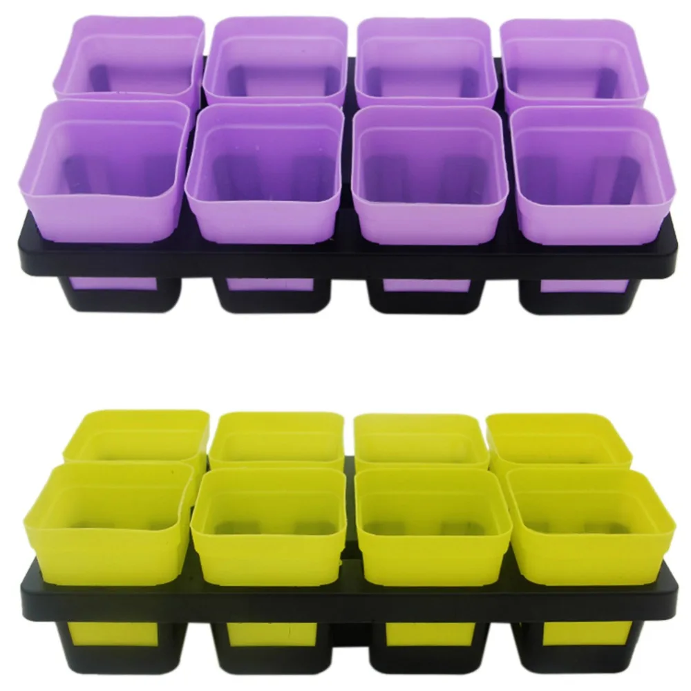 Пластиковый 8 решетчатый цветочный горшок поднос для растений кактус суккулянт