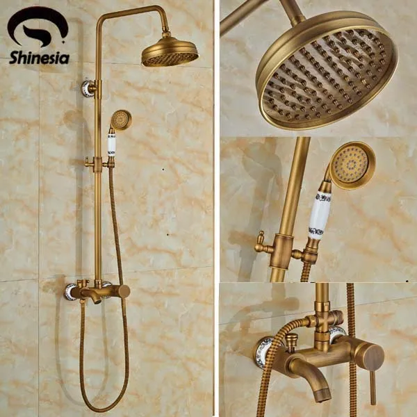 Керамический стиль Однорычажный 8 ''набор для ванной и душа кран настенный