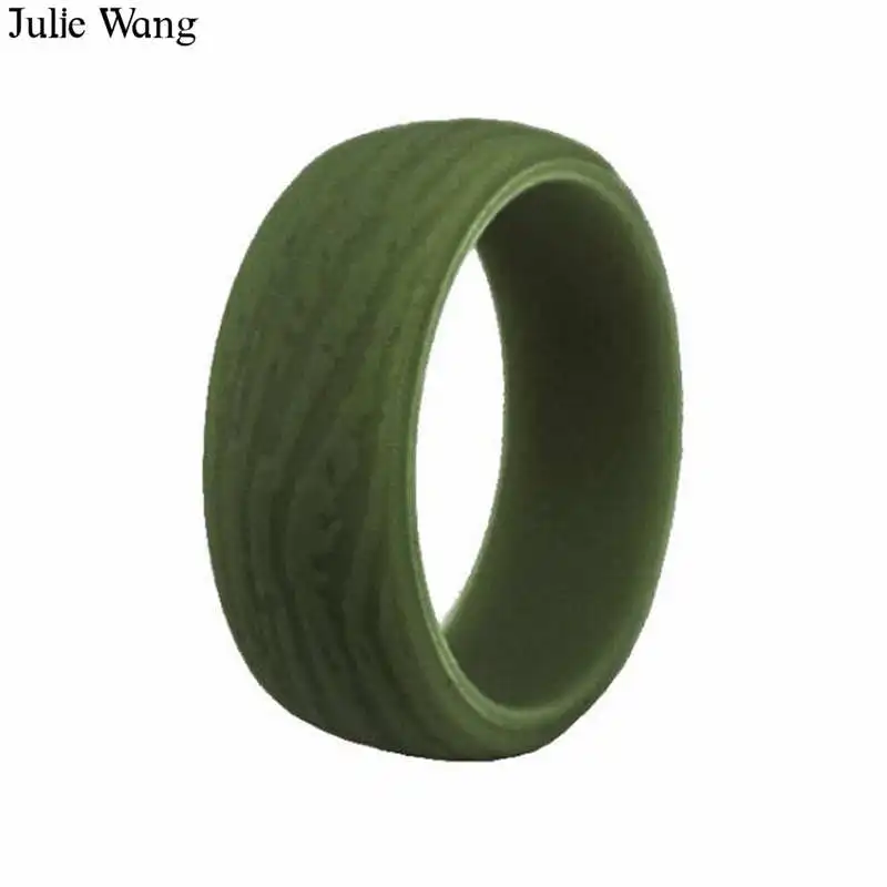 Julie Wang, 5 шт., 8,7 мм, дерево, силикон, мужское кольцо, смешанные, 5 цветов, модные, вечерние, для спорта, свадьбы, вечеринки, подарок, Коктейльные кольца