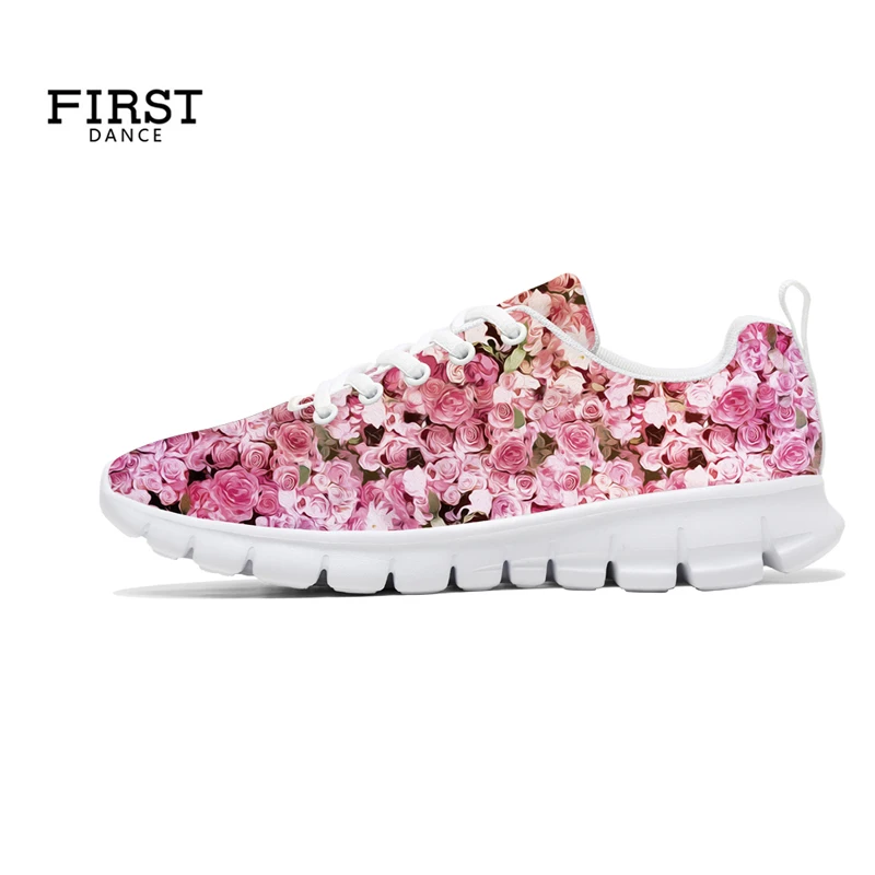 Обувь на заказ с 3D цветочным принтом женские повседневные кроссовки для бега